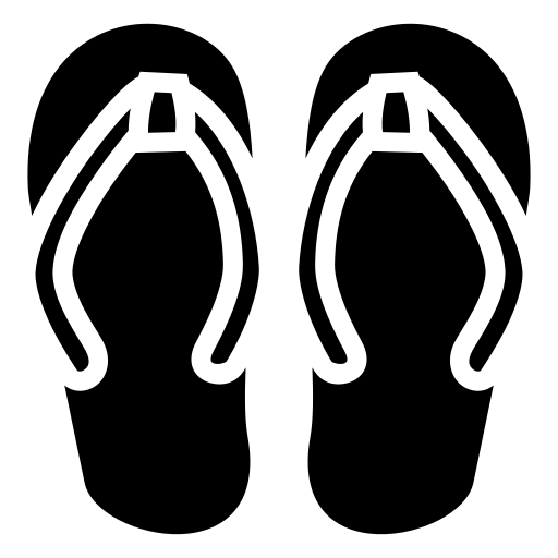 Flip flops icon, SVG and PNG | Game-icons.net