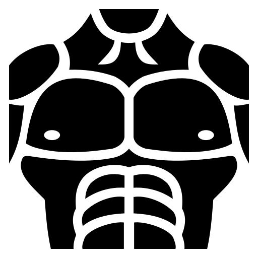 Muscular torso icon, SVG and PNG | Game-icons.net