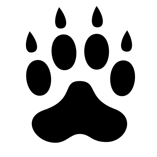 Flat paw print icon, SVG and PNG | Game-icons.net