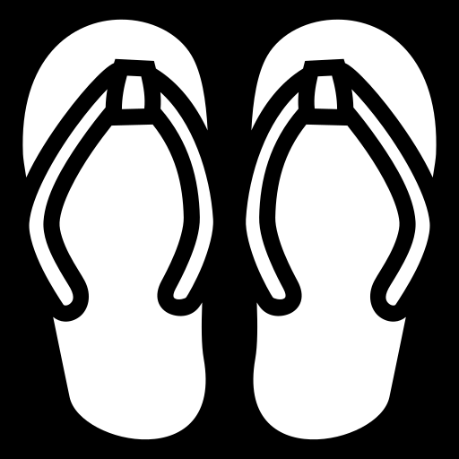 Flip flops icon, SVG and PNG | Game-icons.net