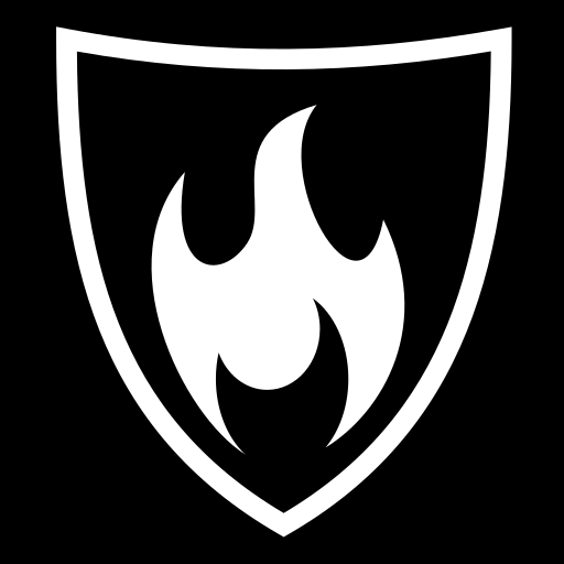 Fiery shield. Fire Shield icon.