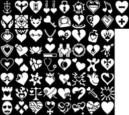 Heart icons montage