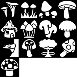 Mushroom icons montage
