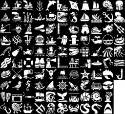 Sea icons montage