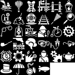 Steampunk icons montage